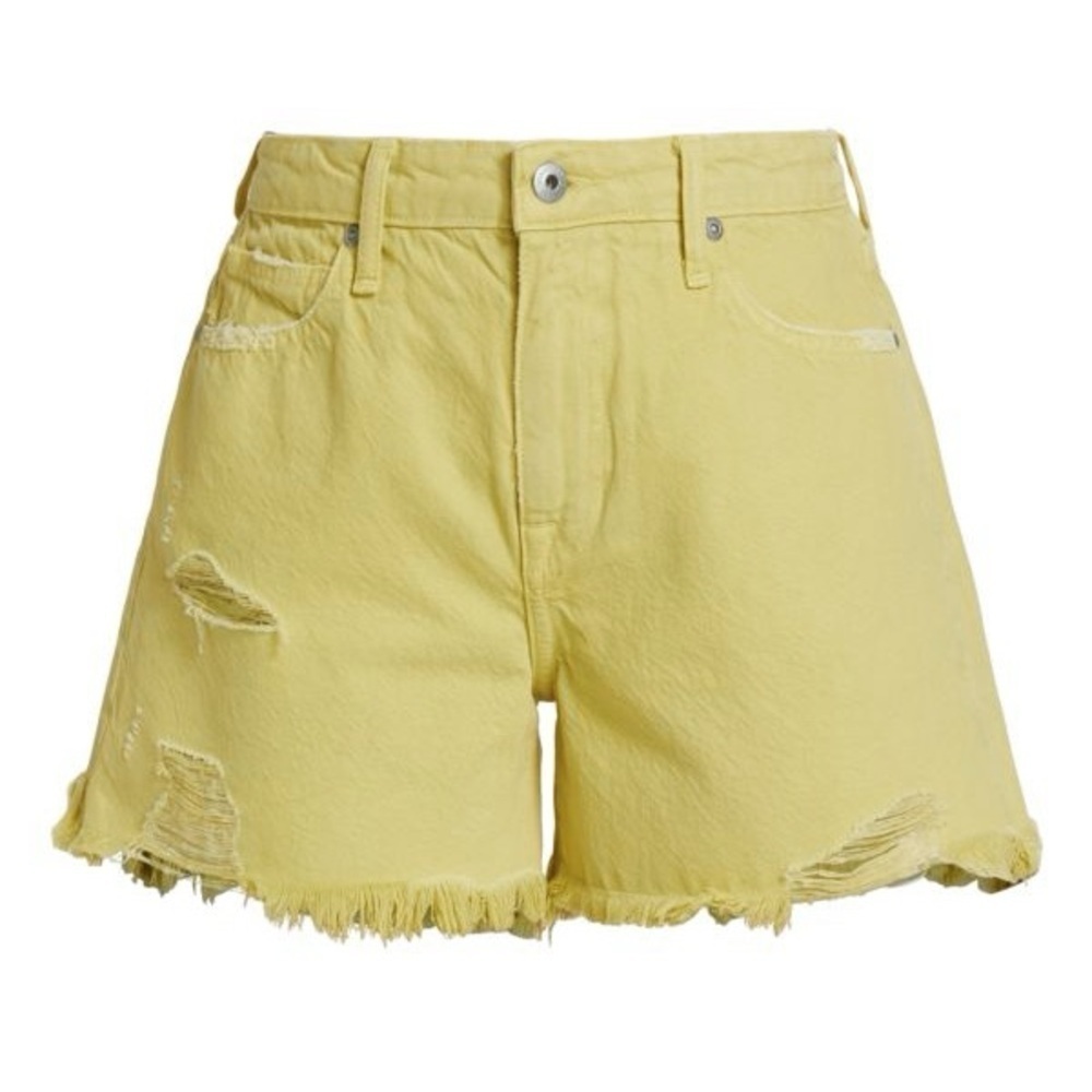 JONATHAN SIMKHAI STANDARD Luca Ultra High-Rise Shorts in 29 Vintage Yellow​​​​​​